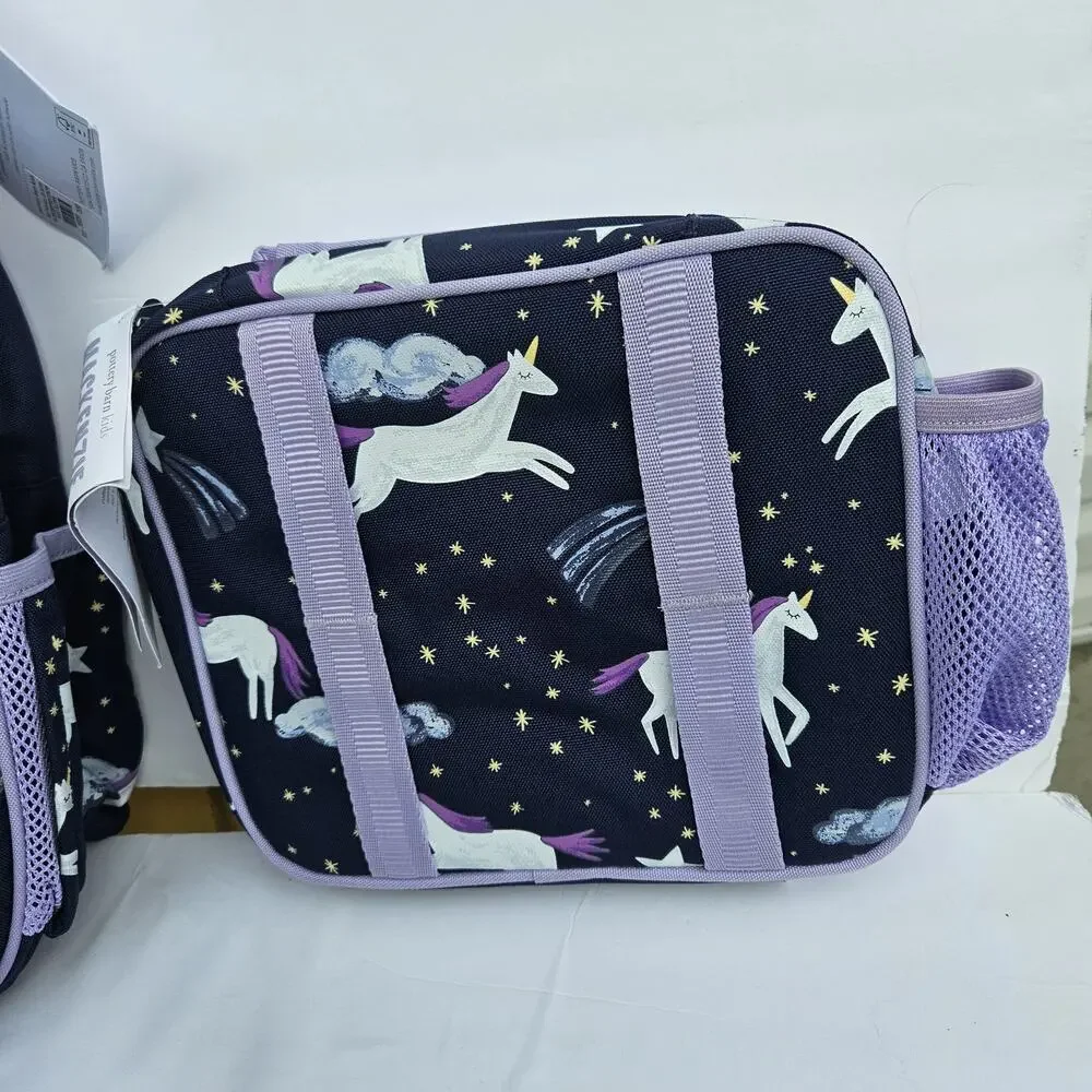 Pottery Barn Kids Mackenzie Unicorn Small Backpack w/Matching Lunch Bag NEW!